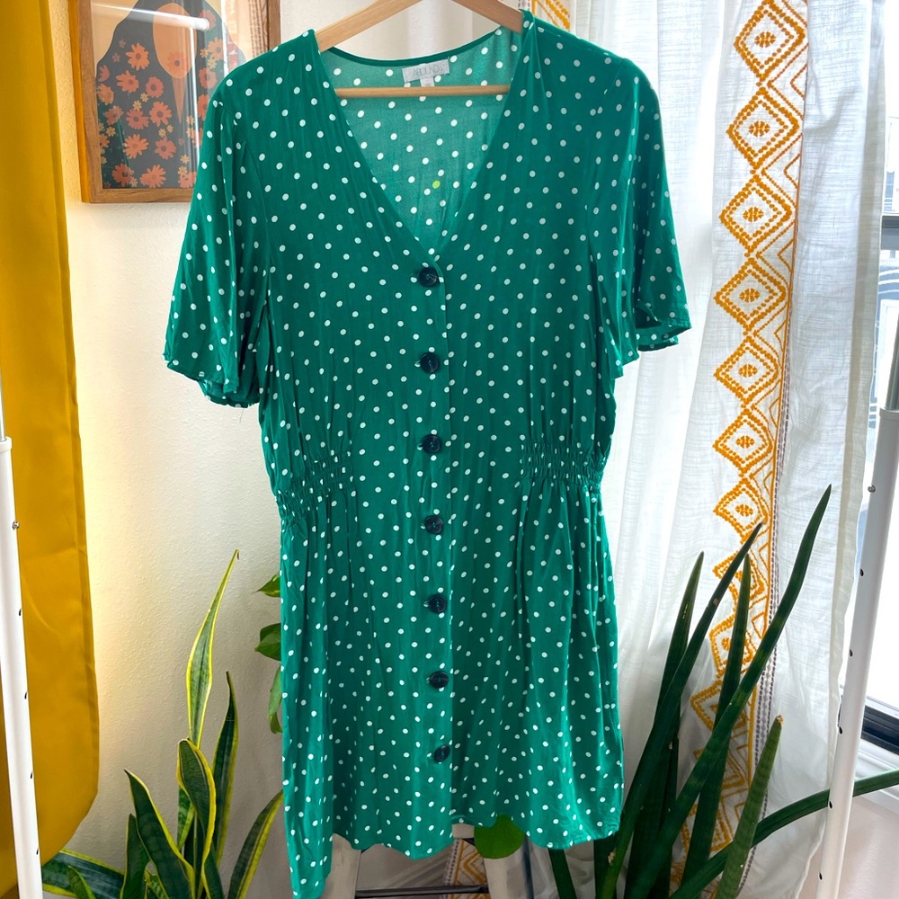 Abound Green Polka Dot Summer Dress